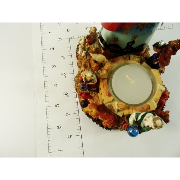 Nativity Statue Candle Holder Metalwork and Resin Virgin Mary Christmas Manger - Picture 14 of 15